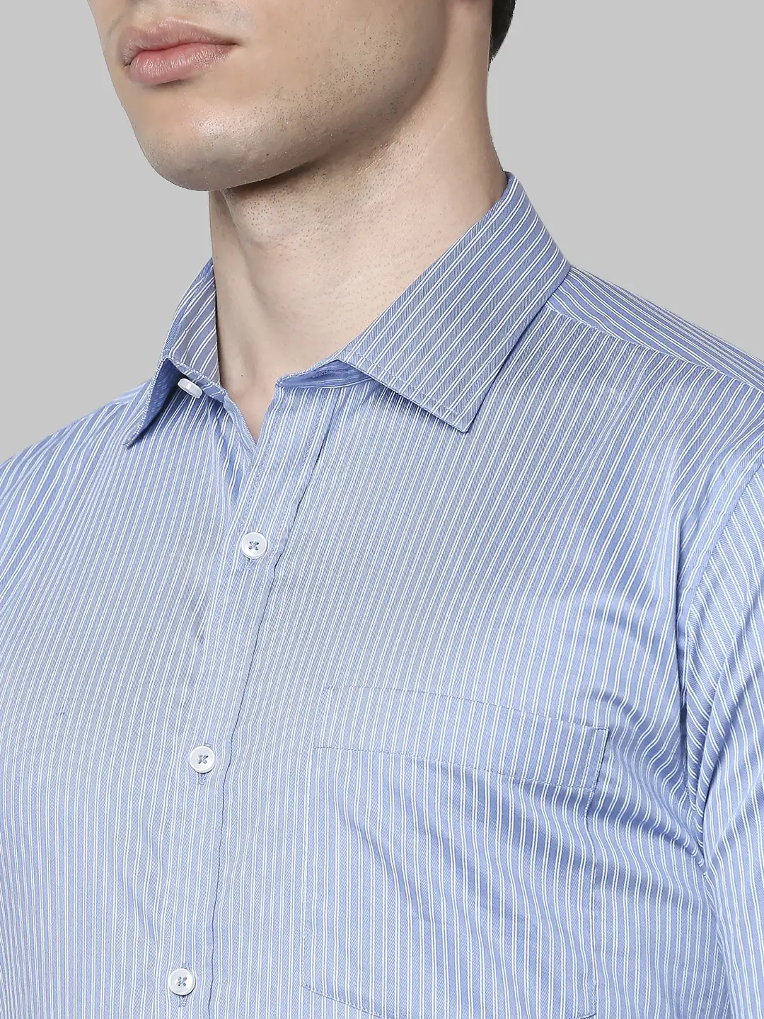Men Blue Slim Fit Print Cotton Shirts - Image 6
