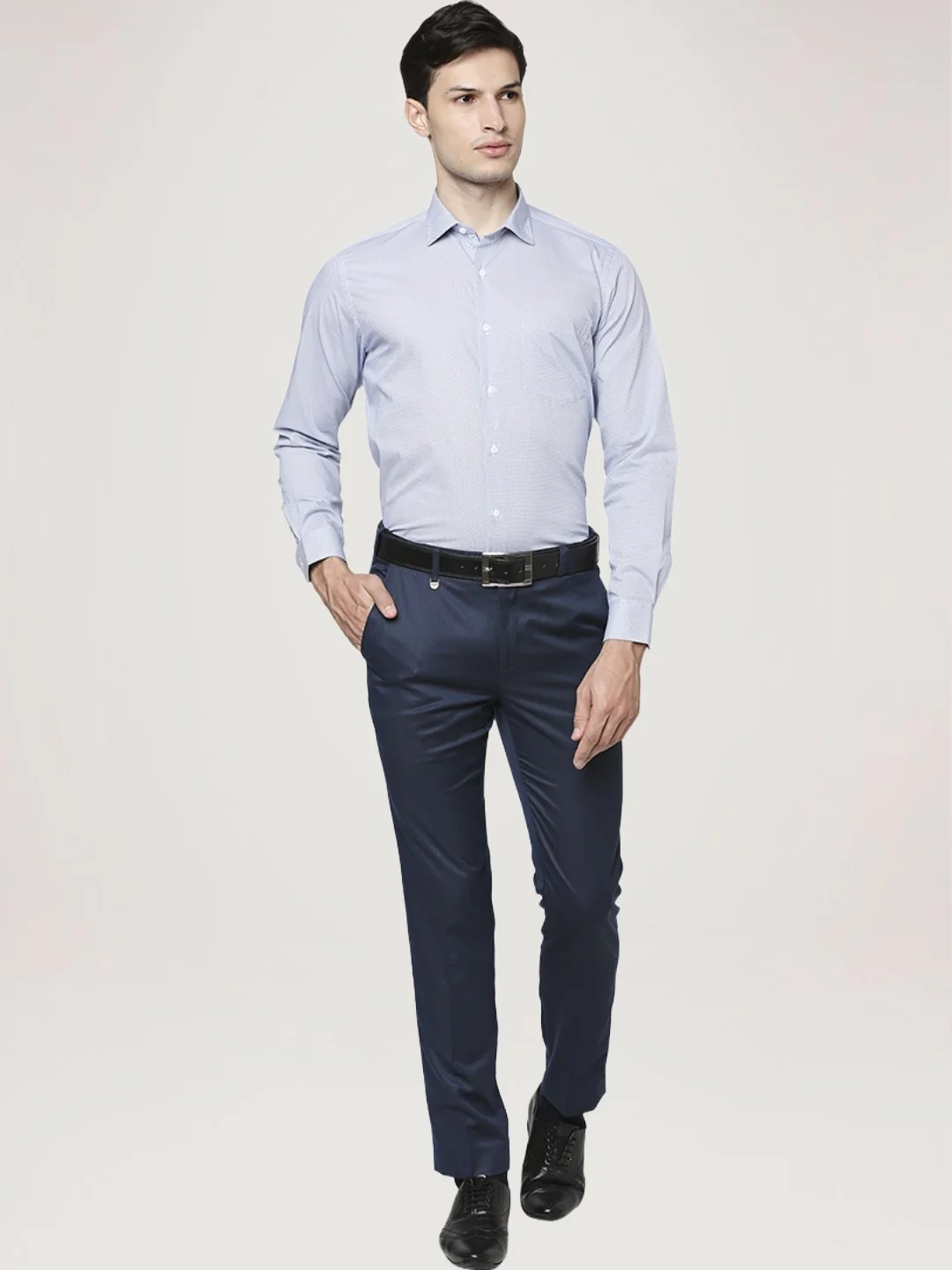 Men Blue Slim Fit Print Cotton Shirts