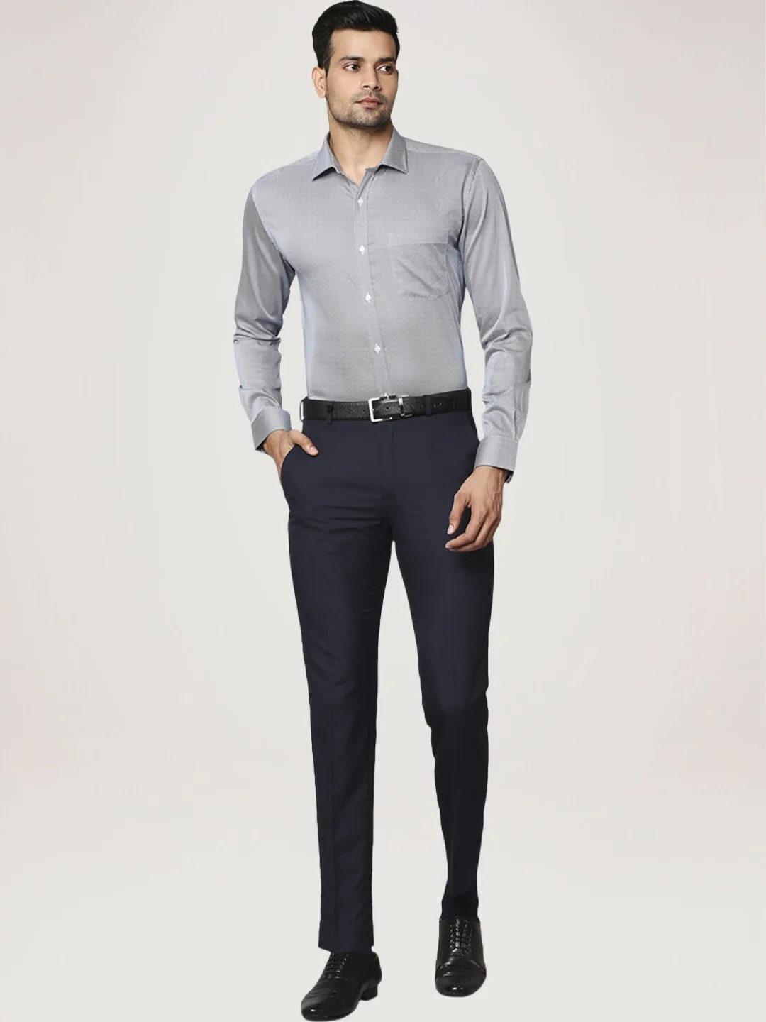 Men Blue Slim Fit Print Cotton Shirts