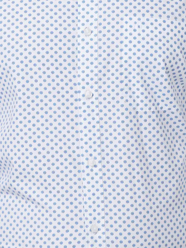 Men Blue Slim Fit Print Cotton Shirts - Image 7