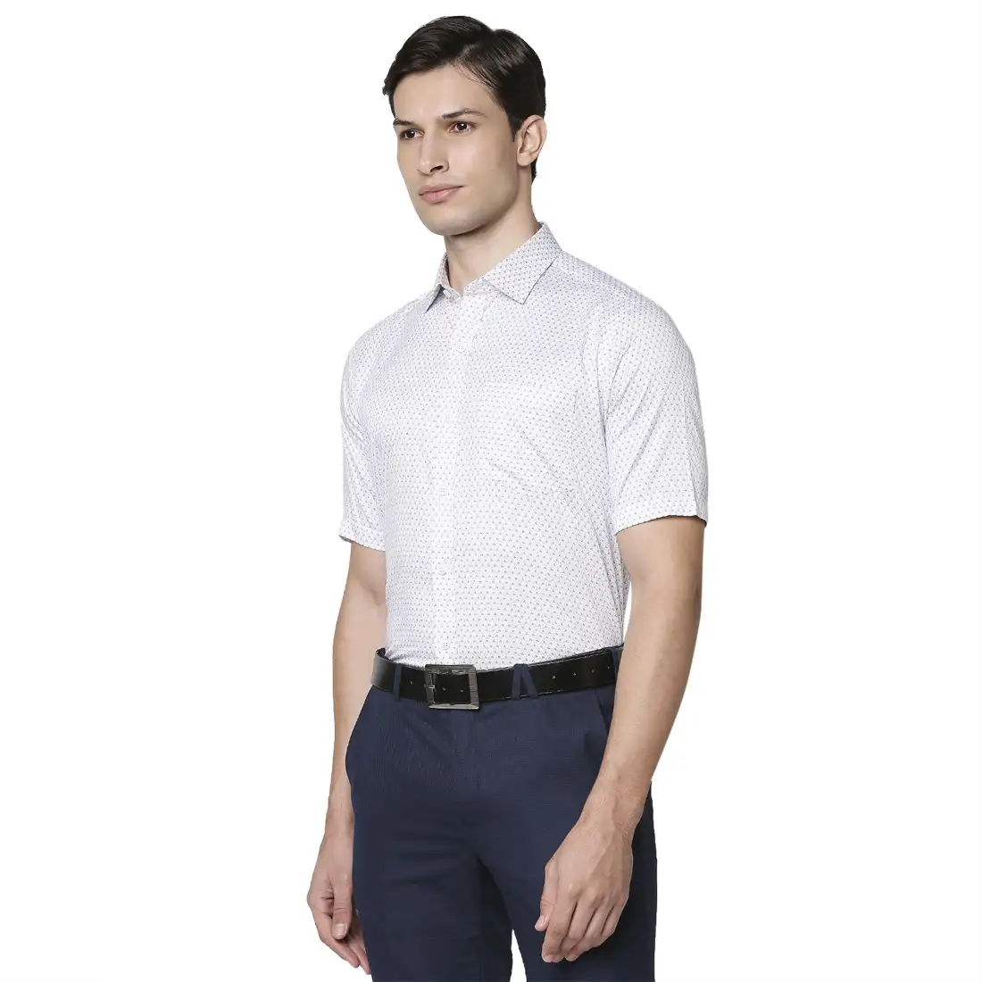 Men Blue Slim Fit Print Cotton Shirts - Image 2
