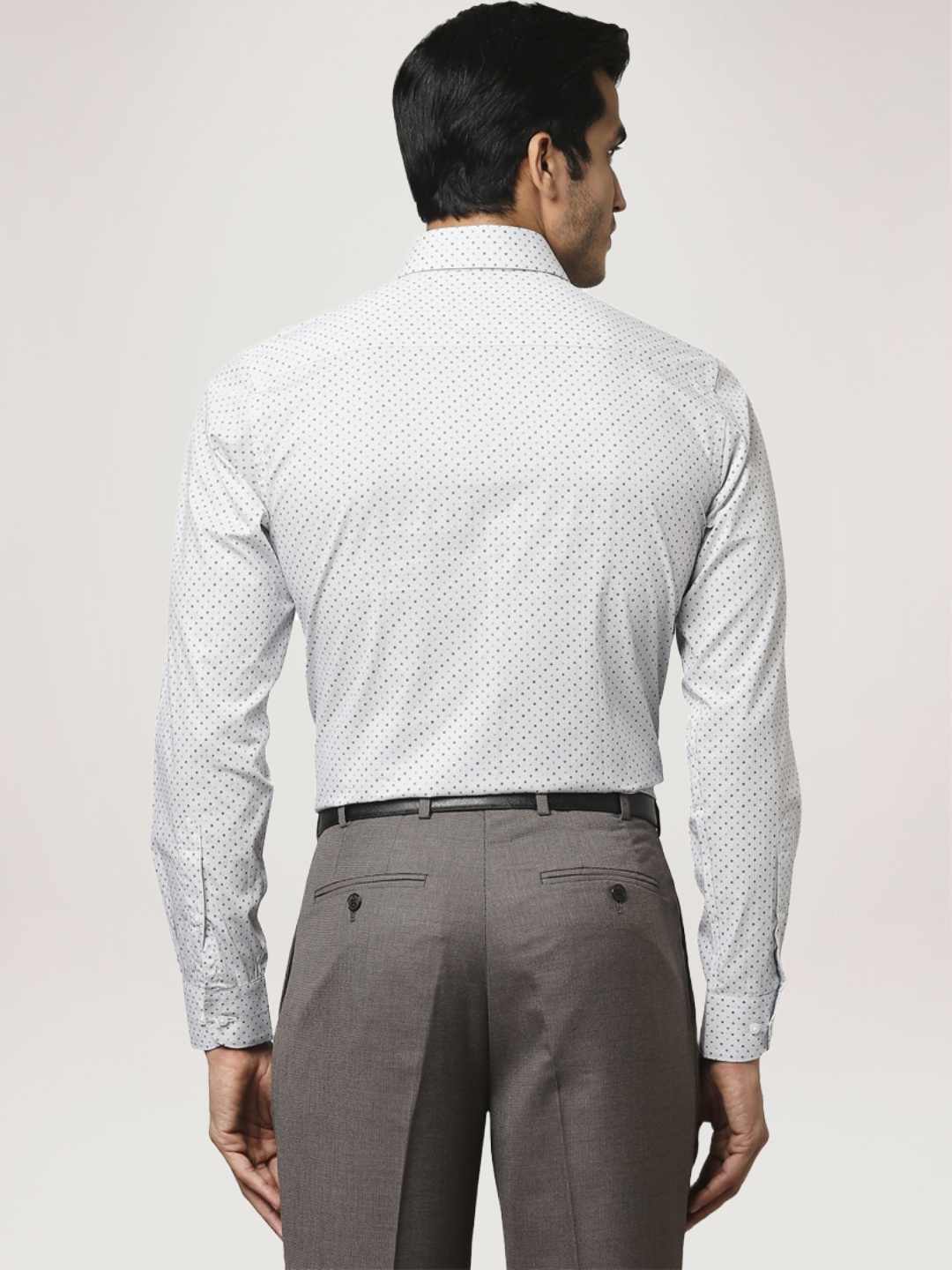 Men Blue Slim Fit Print Cotton Shirts - Image 3