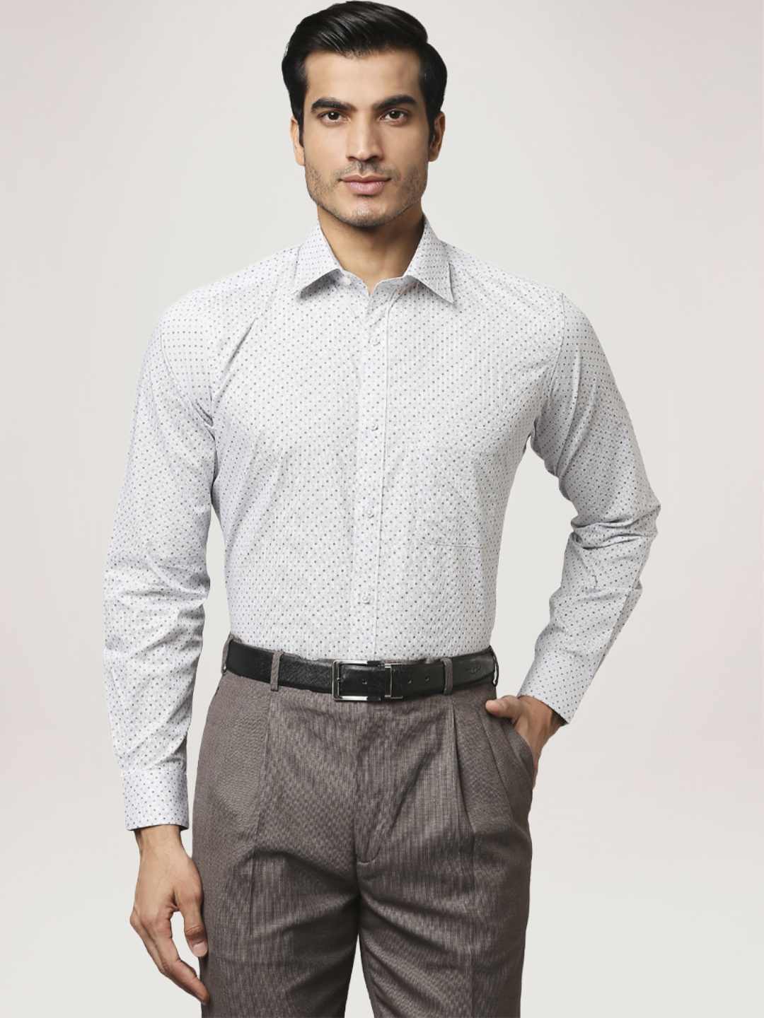 Men Blue Slim Fit Print Cotton Shirts - Image 6