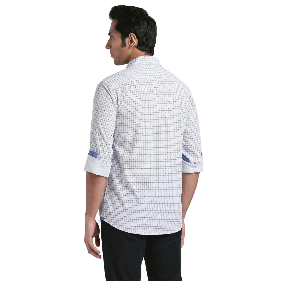 Men Blue Slim Fit Print Polyester Blend Full Sleeve Shirts - Image 4