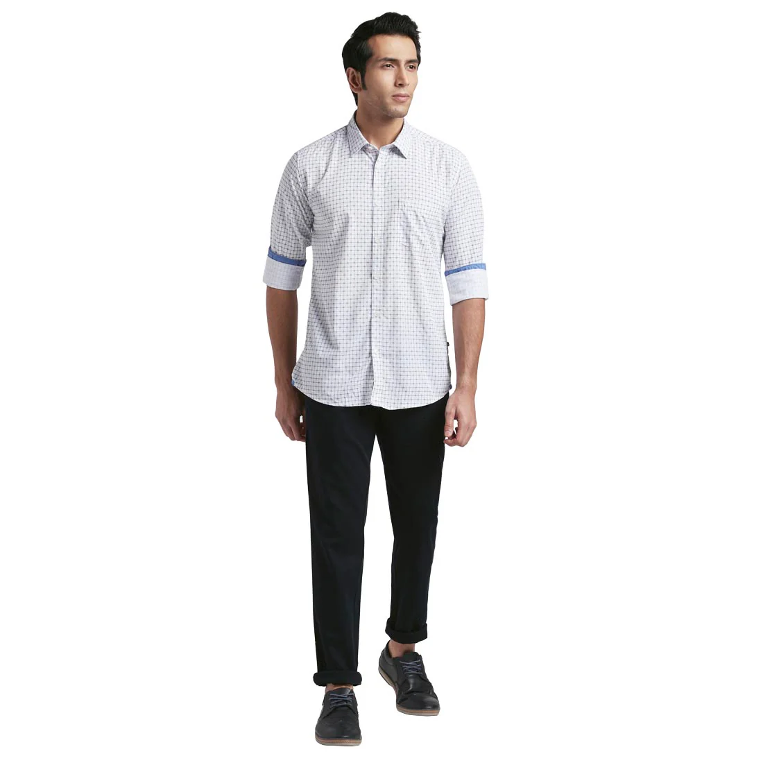 Men Blue Slim Fit Print Polyester Blend Full Sleeve Shirts - Image 5