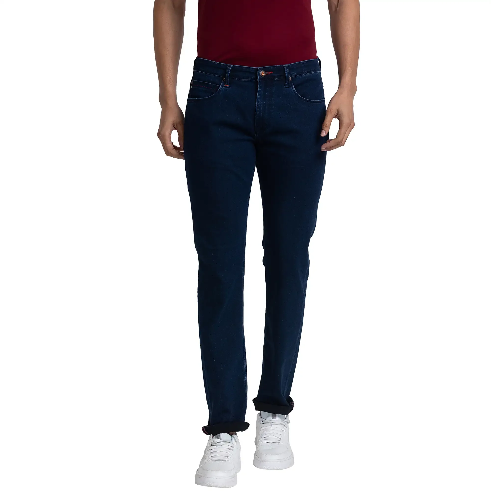 Raymond Men Blue Slim Fit Solid Modal Blend Jeans