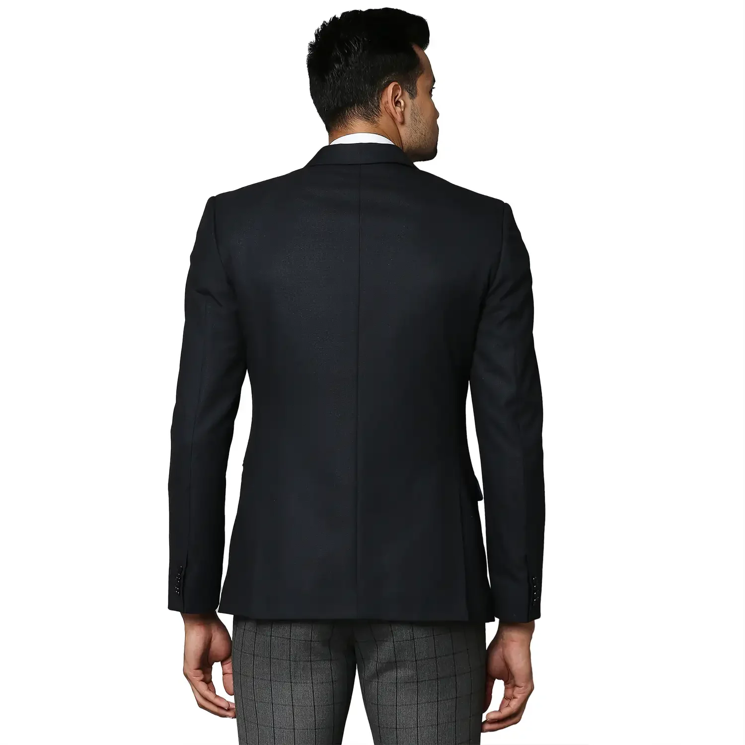 Men Blue Slim Fit Solid Polyester Blend Jackets - Image 4