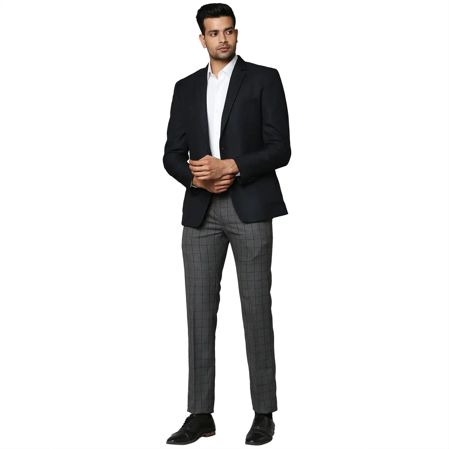 Men Blue Slim Fit Solid Polyester Blend Jackets - Image 5