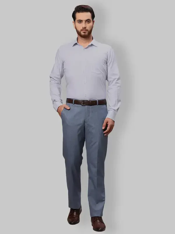 Men Blue Slim Fit Stripe Cotton Shirts - Image 5