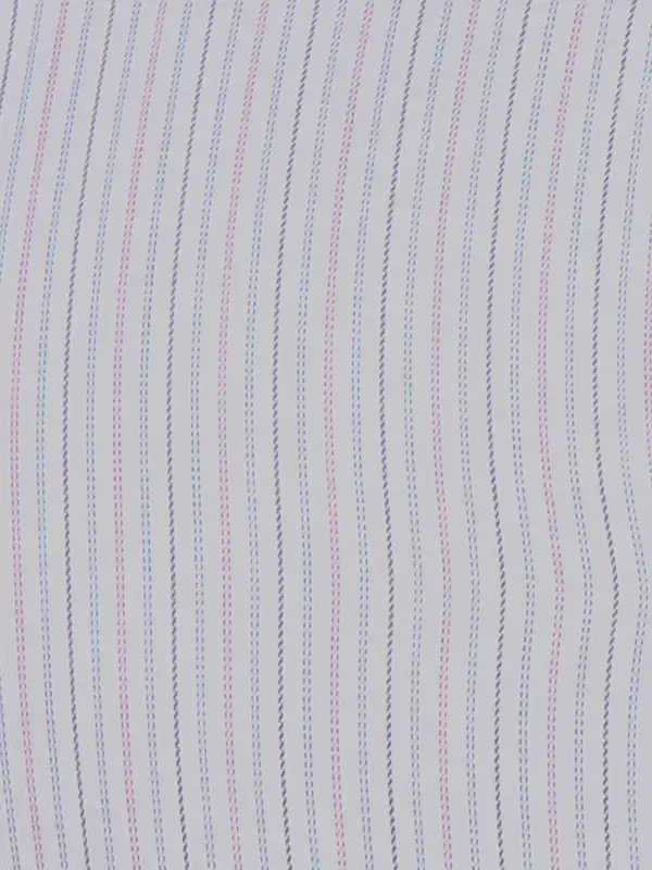 Men Blue Slim Fit Stripe Cotton Shirts - Image 7