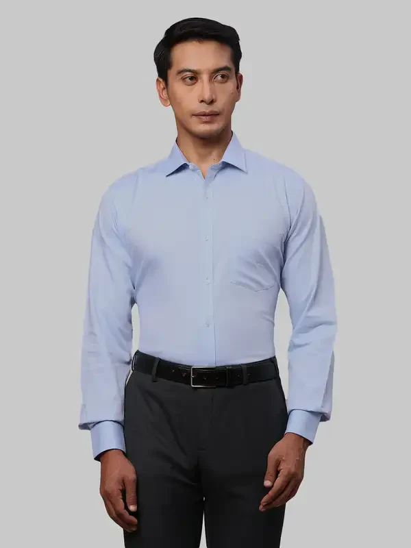 Men Blue Slim Fit Stripe Cotton Shirts