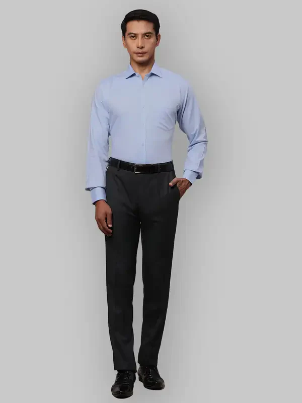 Men Blue Slim Fit Stripe Cotton Shirts - Image 6