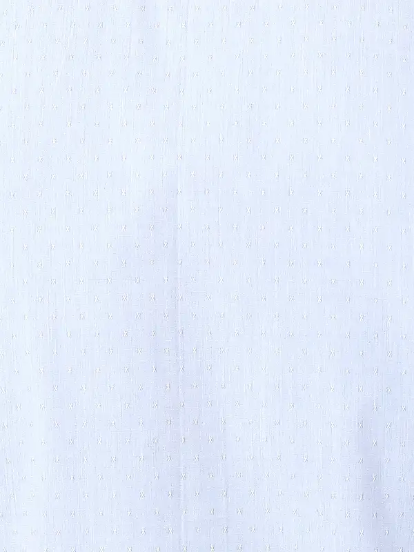 Men Blue Slim Fit Structure Cotton Shirts - Image 7