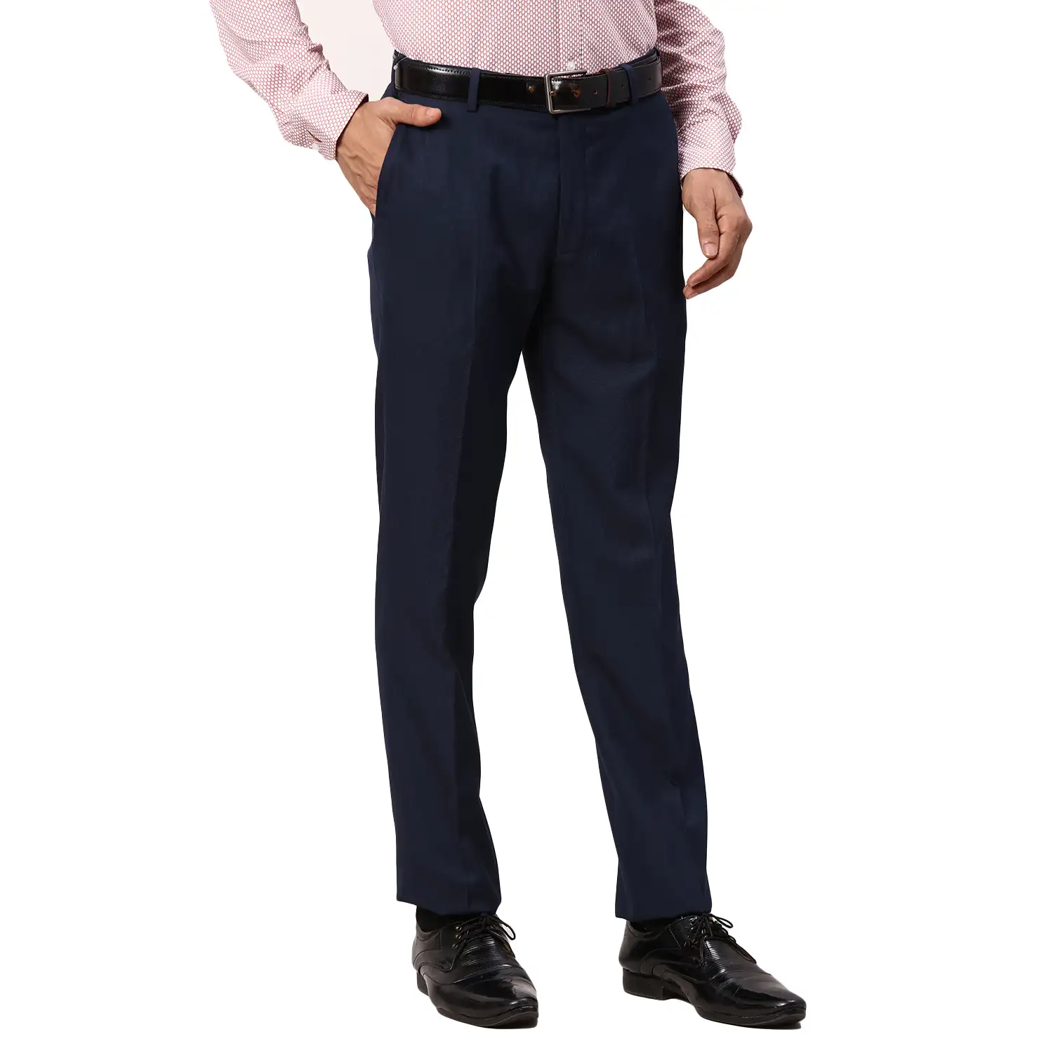 Park Avenue Men Blue Slim Fit Structured Polyester Blend Trouser - Image 2