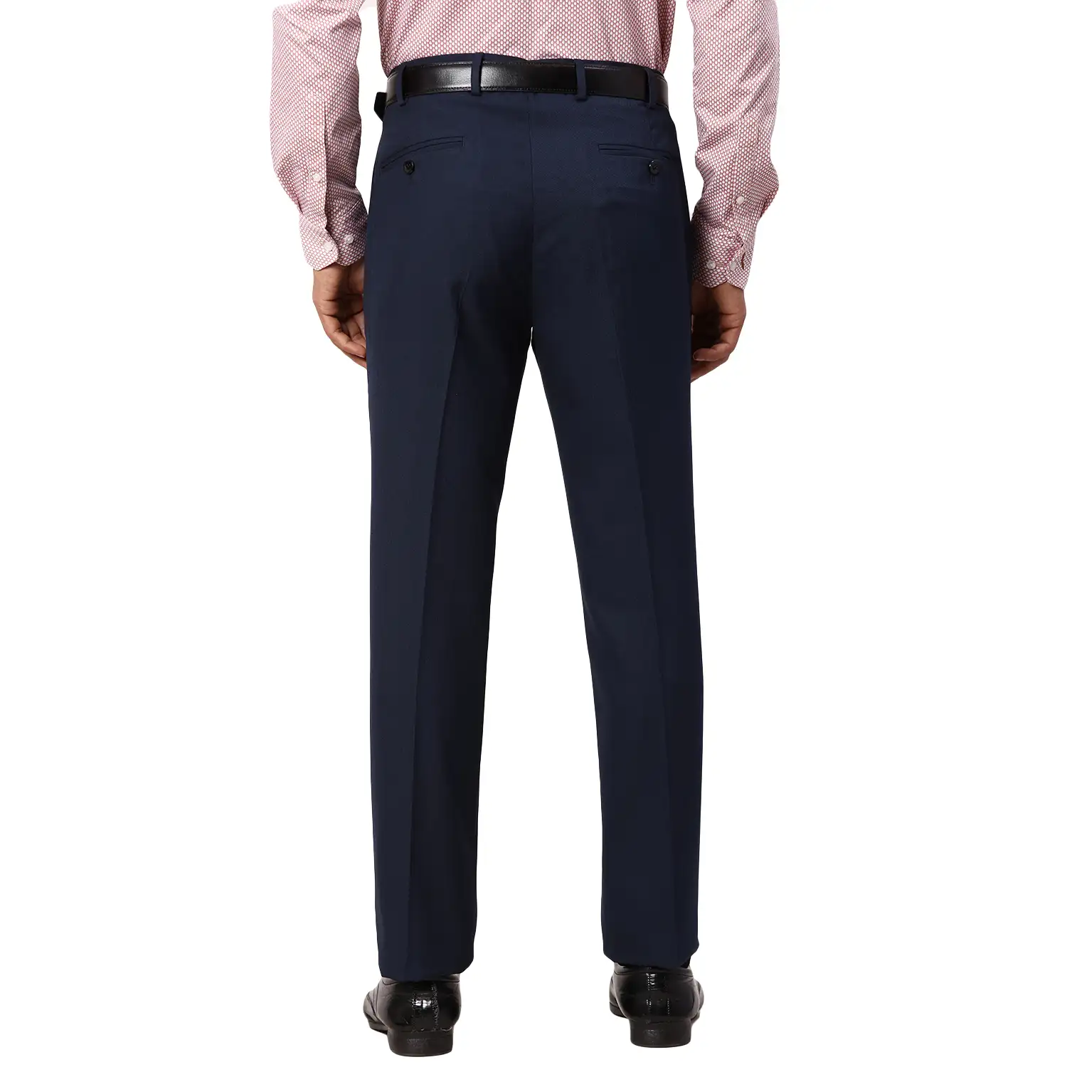 Park Avenue Men Blue Slim Fit Structured Polyester Blend Trouser - Image 4