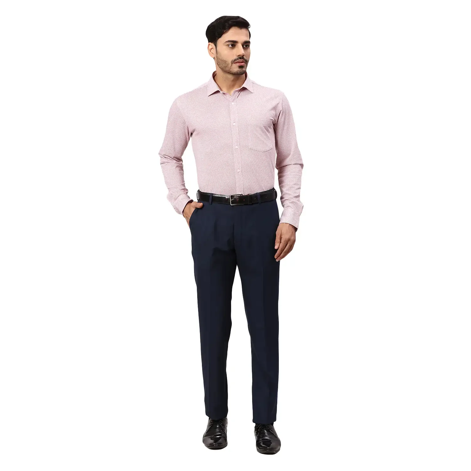 Park Avenue Men Blue Slim Fit Structured Polyester Blend Trouser - Image 5