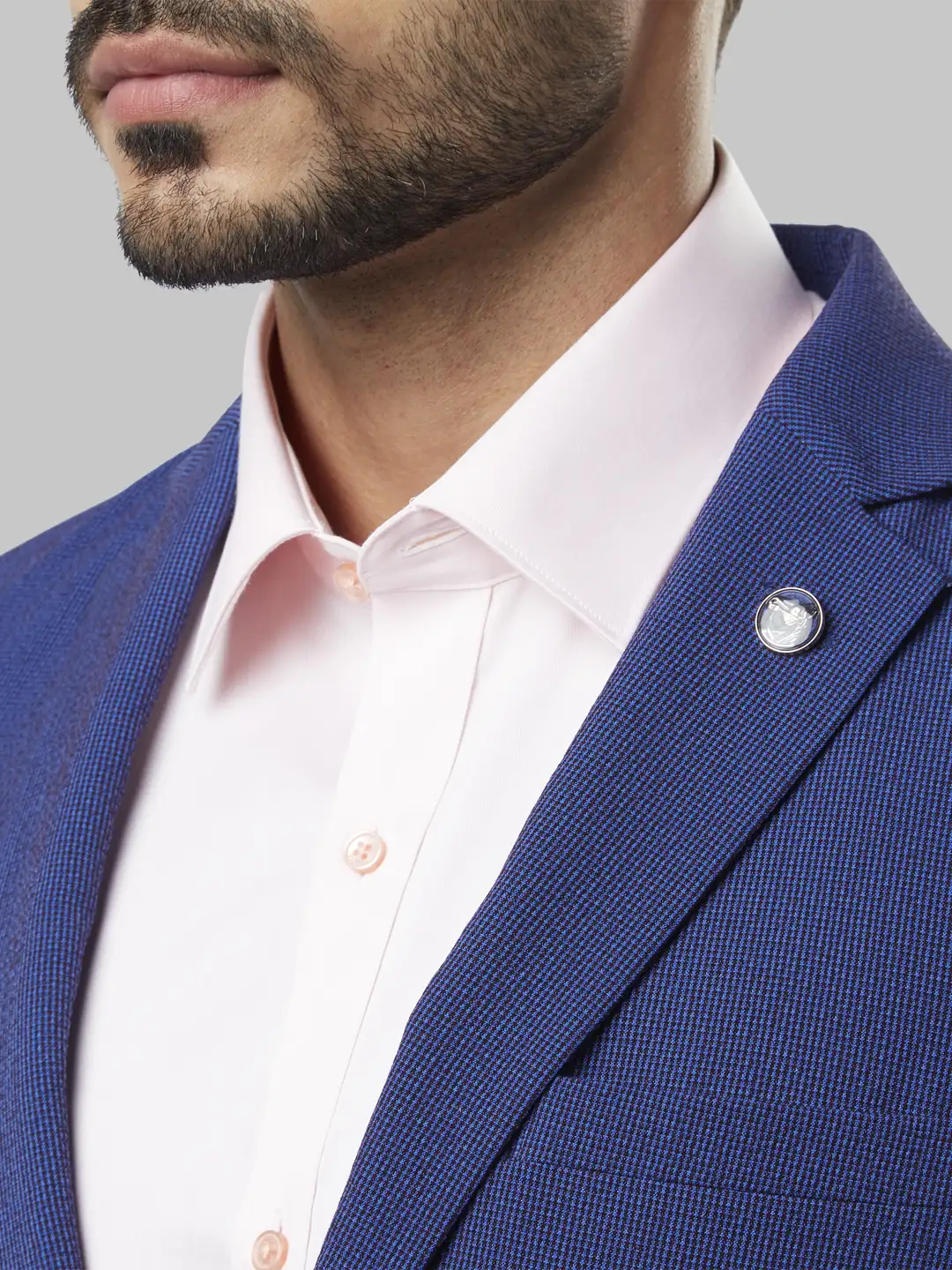Men Blue Slim Fit Terylene Blend Jackets - Image 2