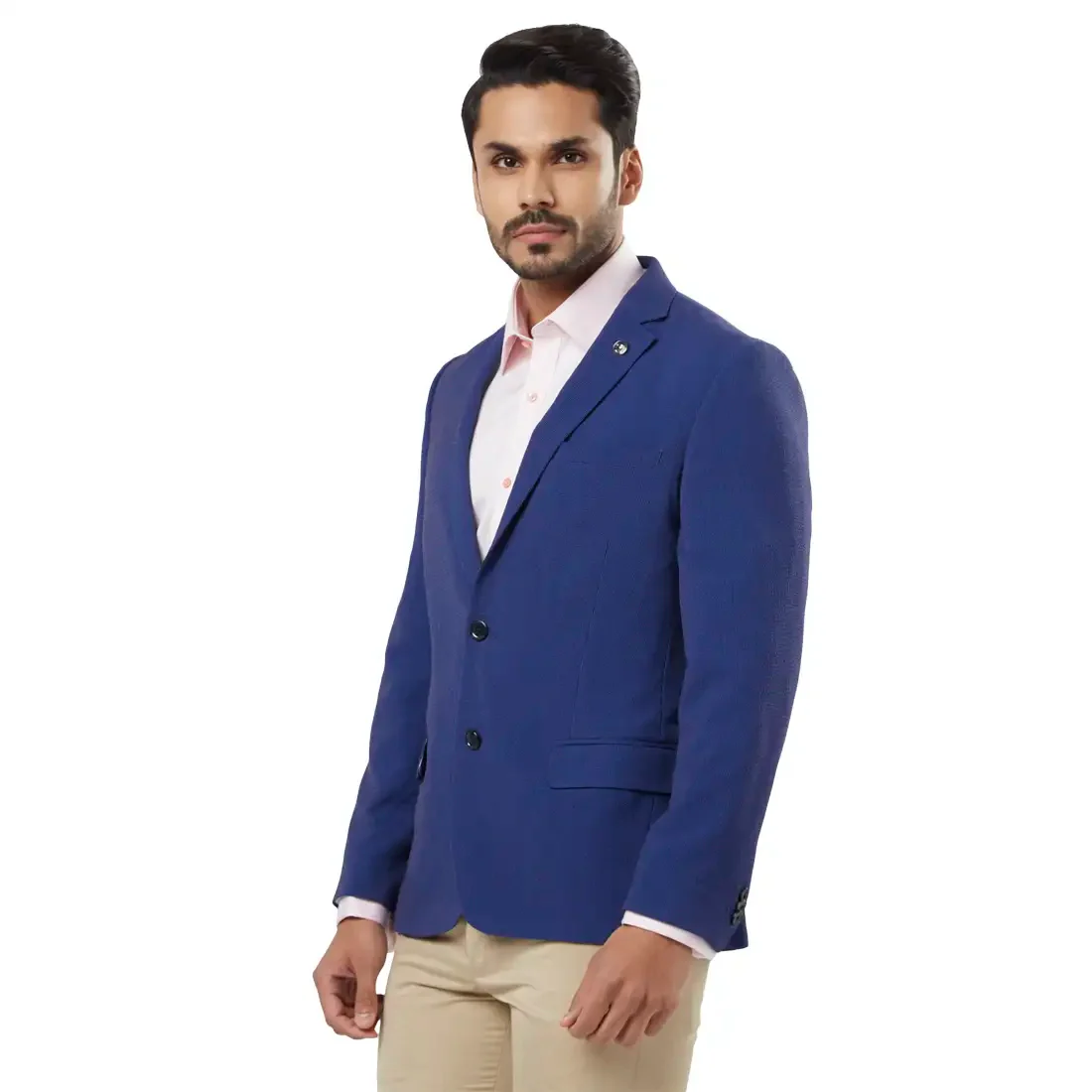 Men Blue Slim Fit Terylene Blend Jackets - Image 5