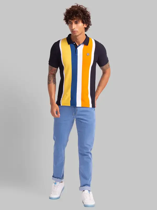 Men Blue Slim Fit Twill Cotton Blend Jeans - Image 5
