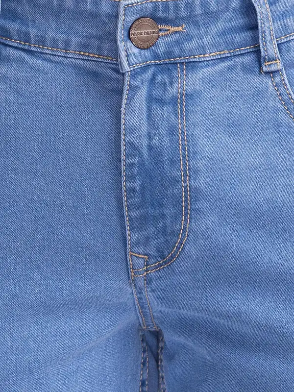 Men Blue Slim Fit Twill Cotton Blend Jeans - Image 7