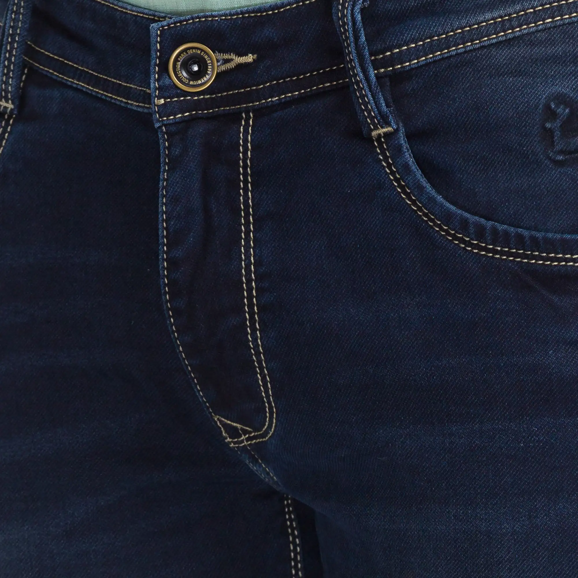 Parx Men Blue Slim Tapered Fit Dobby Jeans - Image 6