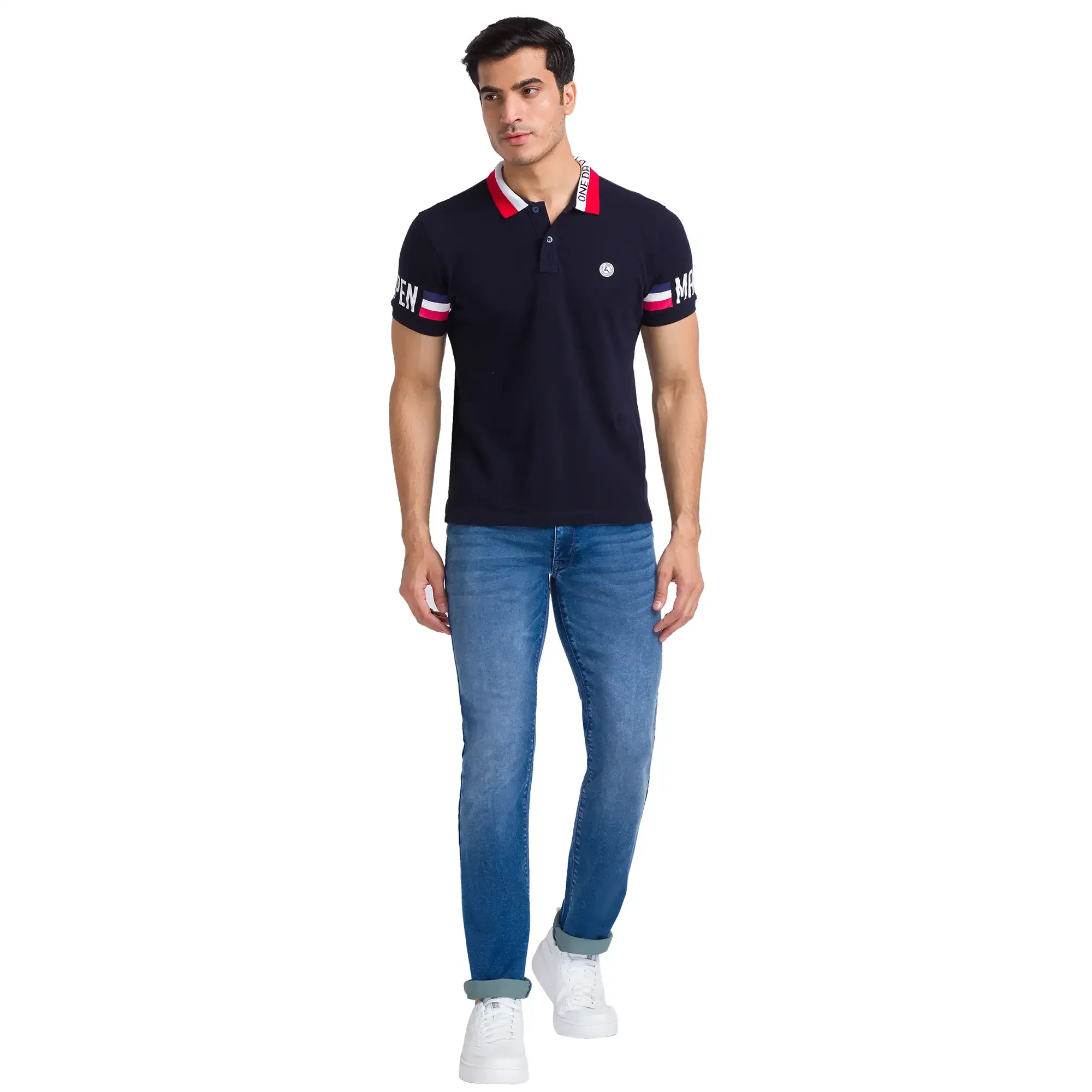 Parx Men Blue Slim Tapered Fit Dobby Jeans - Image 5