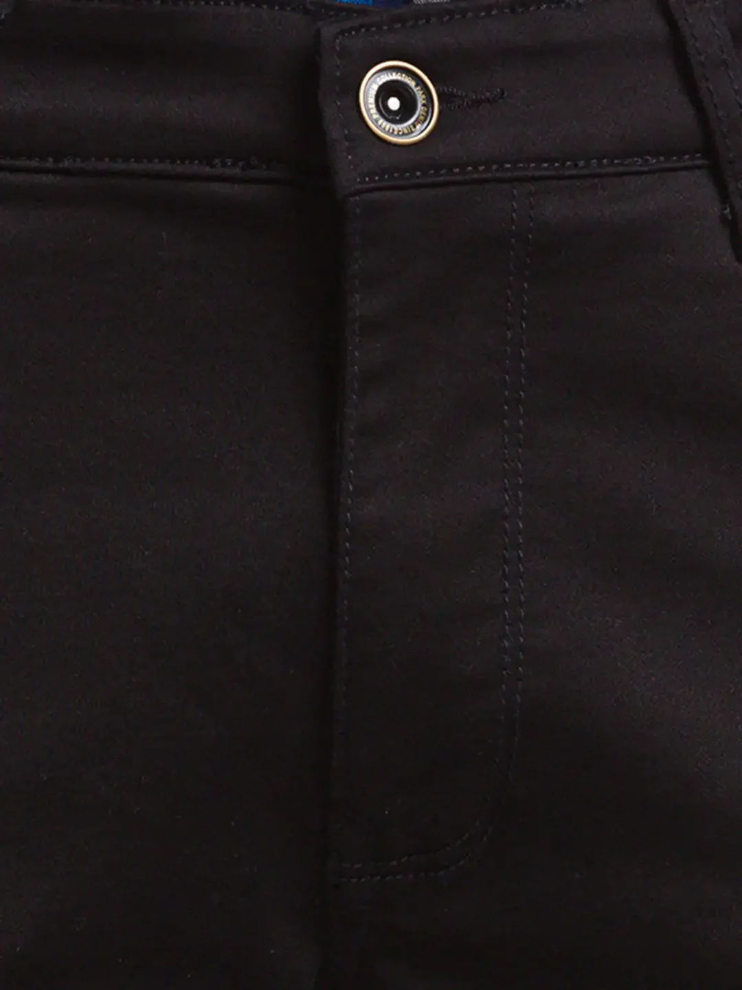Men Blue Slim Tapered Fit Jacquard Cotton Blend Jeans - Image 7