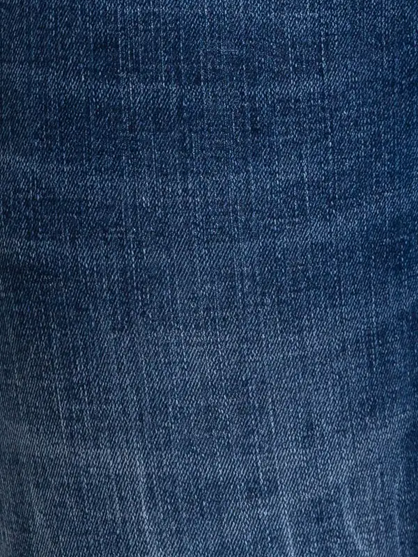 Men Blue Slim Tapered Fit Jacquard Cotton Blend Jeans - Image 7