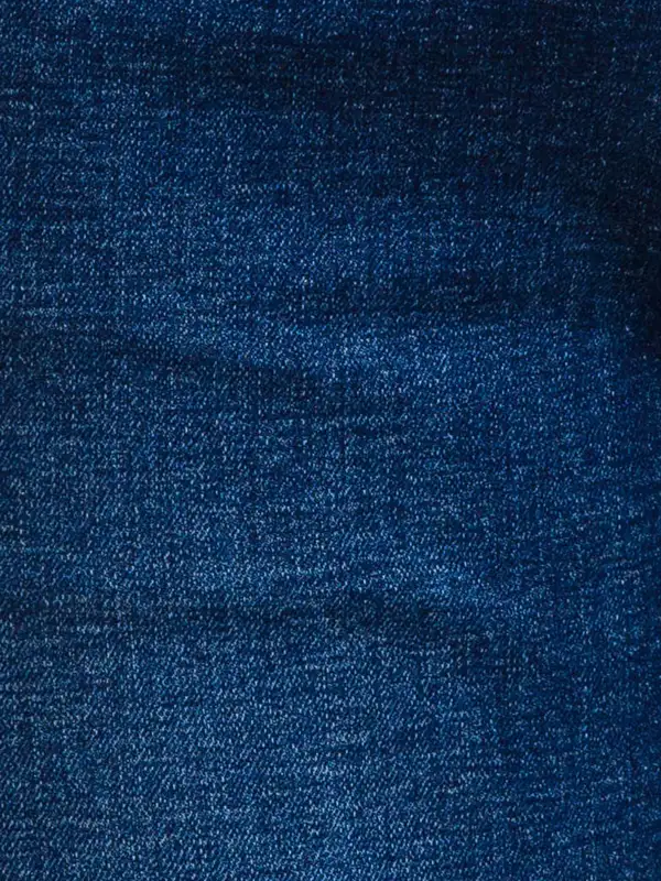 Men Blue Slim Tapered Fit Jacquard Cotton Blend Jeans - Image 7
