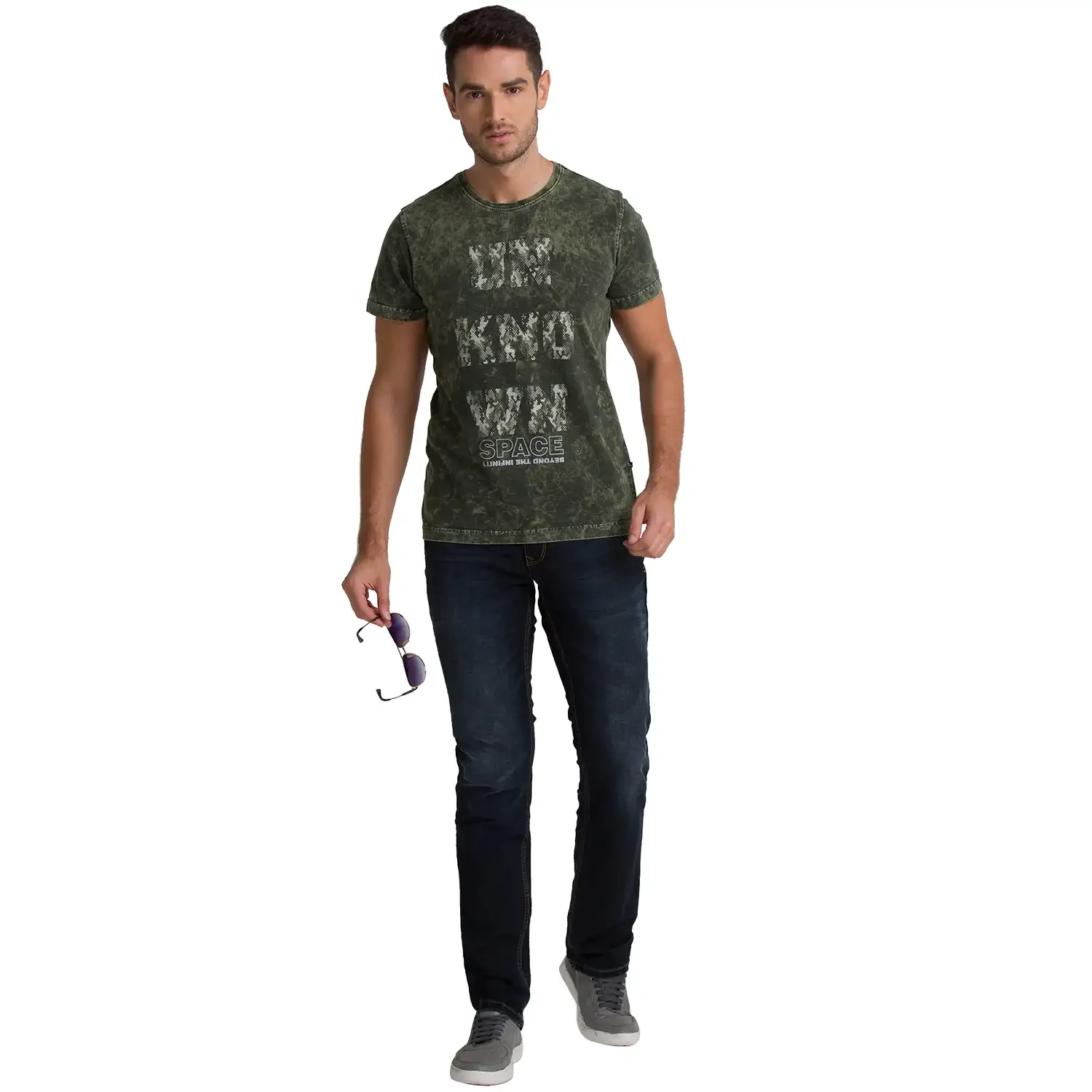 Men Blue Slim Tapered Fit Plain Cotton Blend Jeans - Image 5