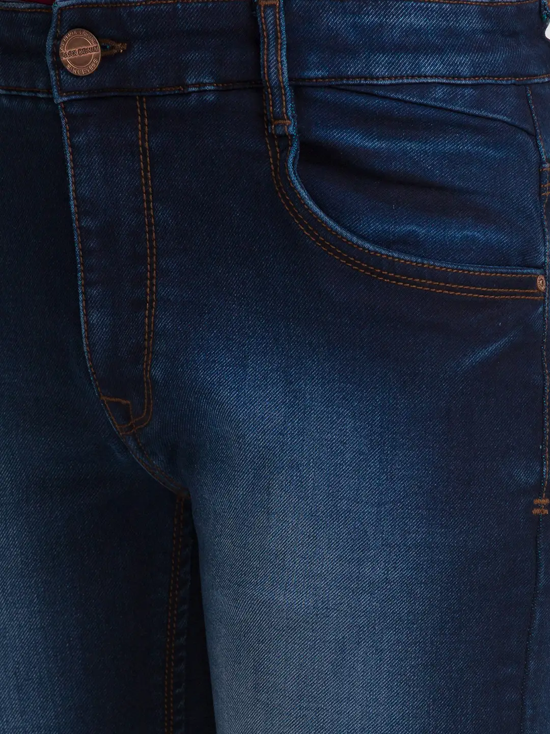 Parx Men Blue Slim Tapered Fit Plain Jeans - Image 6