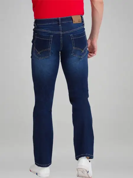 Men Blue Slim Tapered Fit Twill Cotton Blend Jeans - Image 4