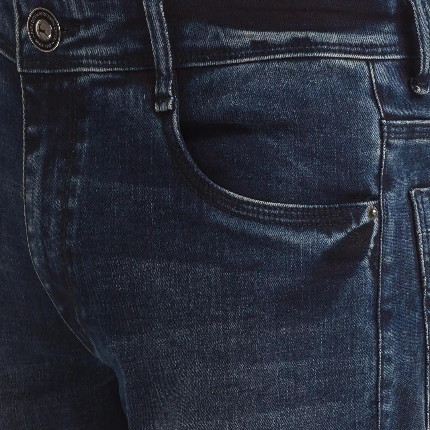 Men Blue Slim Tapered Fit Twill Cotton Blend Jeans - Image 6
