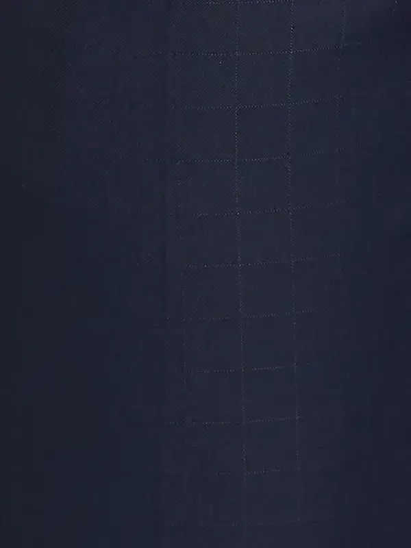 Men Blue Smart Fit Checks Polyester Blend Trouser - Image 7