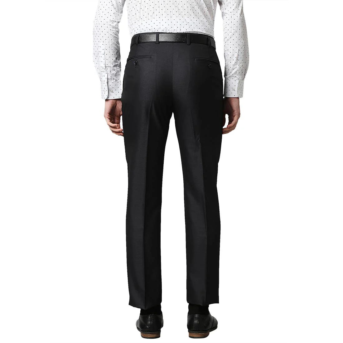 Men Blue Smart Fit Twill Polyester Blend Trouser - Image 4