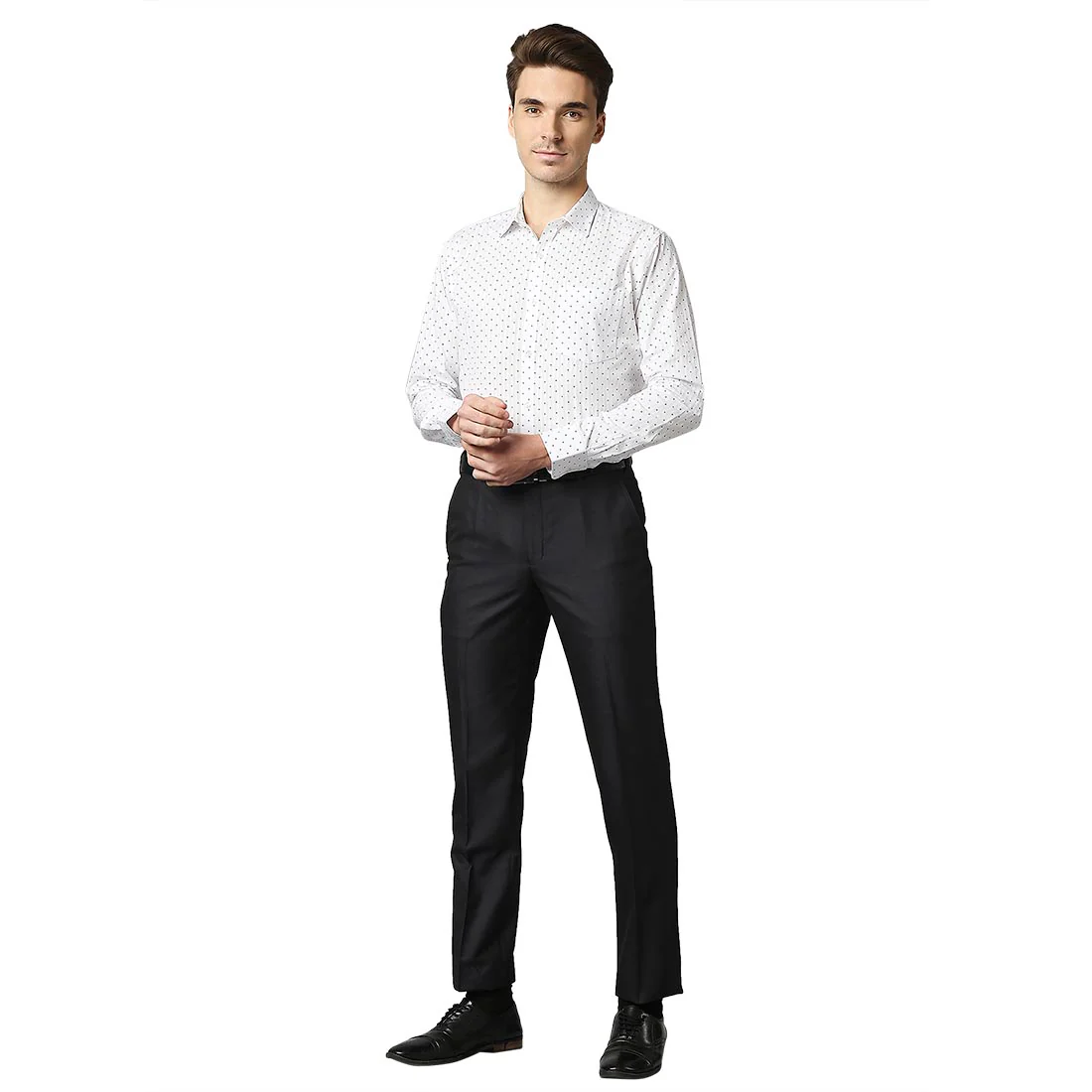 Men Blue Smart Fit Twill Polyester Blend Trouser - Image 5