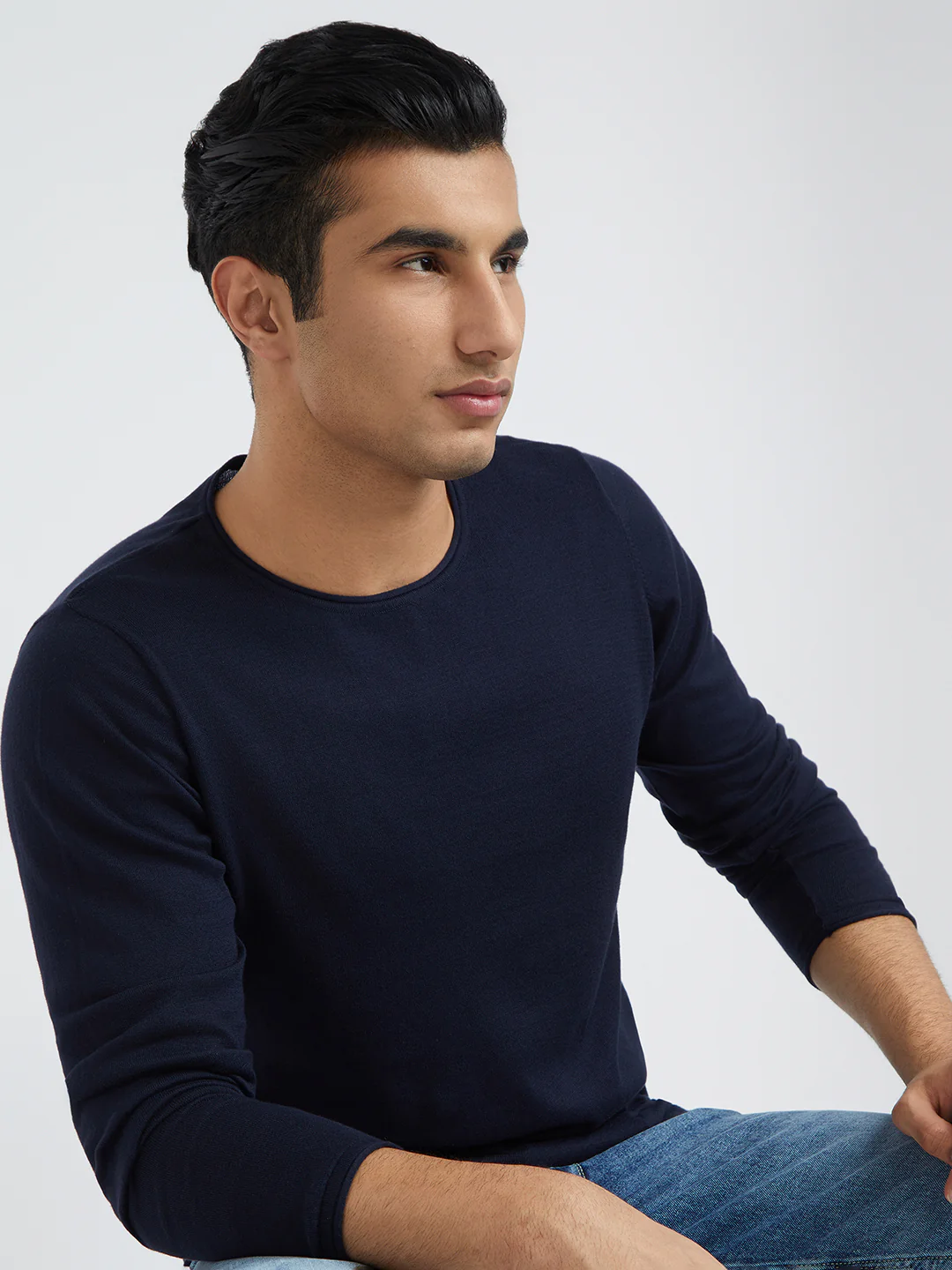 Parx Men Blue Solid Sweater - Image 6