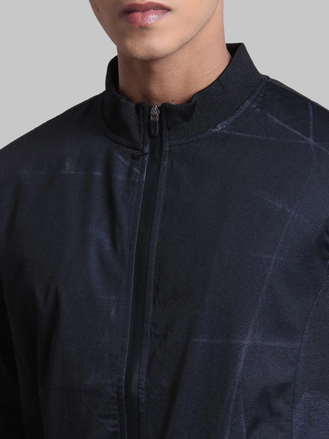 Men Blue Solid Polyester Full Sleeve Jackets - Image 6
