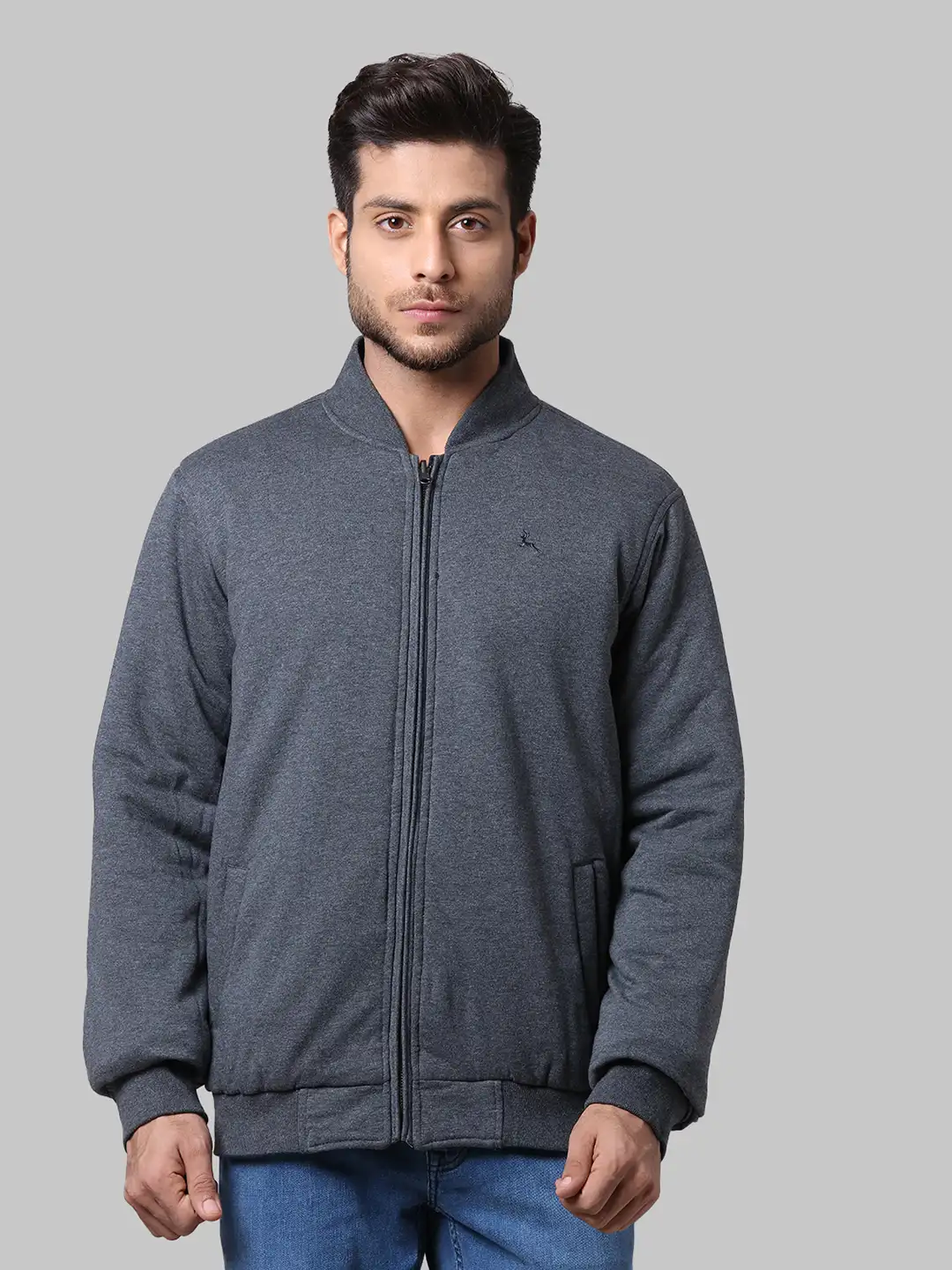 Men Blue Solid Polyester Full Sleeve Jackets - Image 16