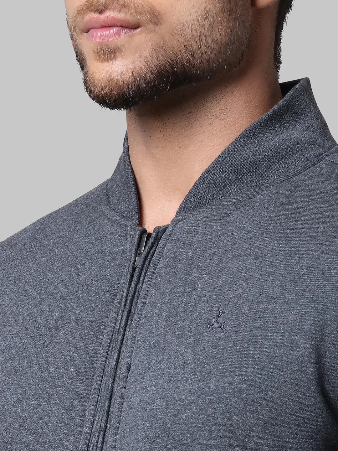 Men Blue Solid Polyester Full Sleeve Jackets - Image 6