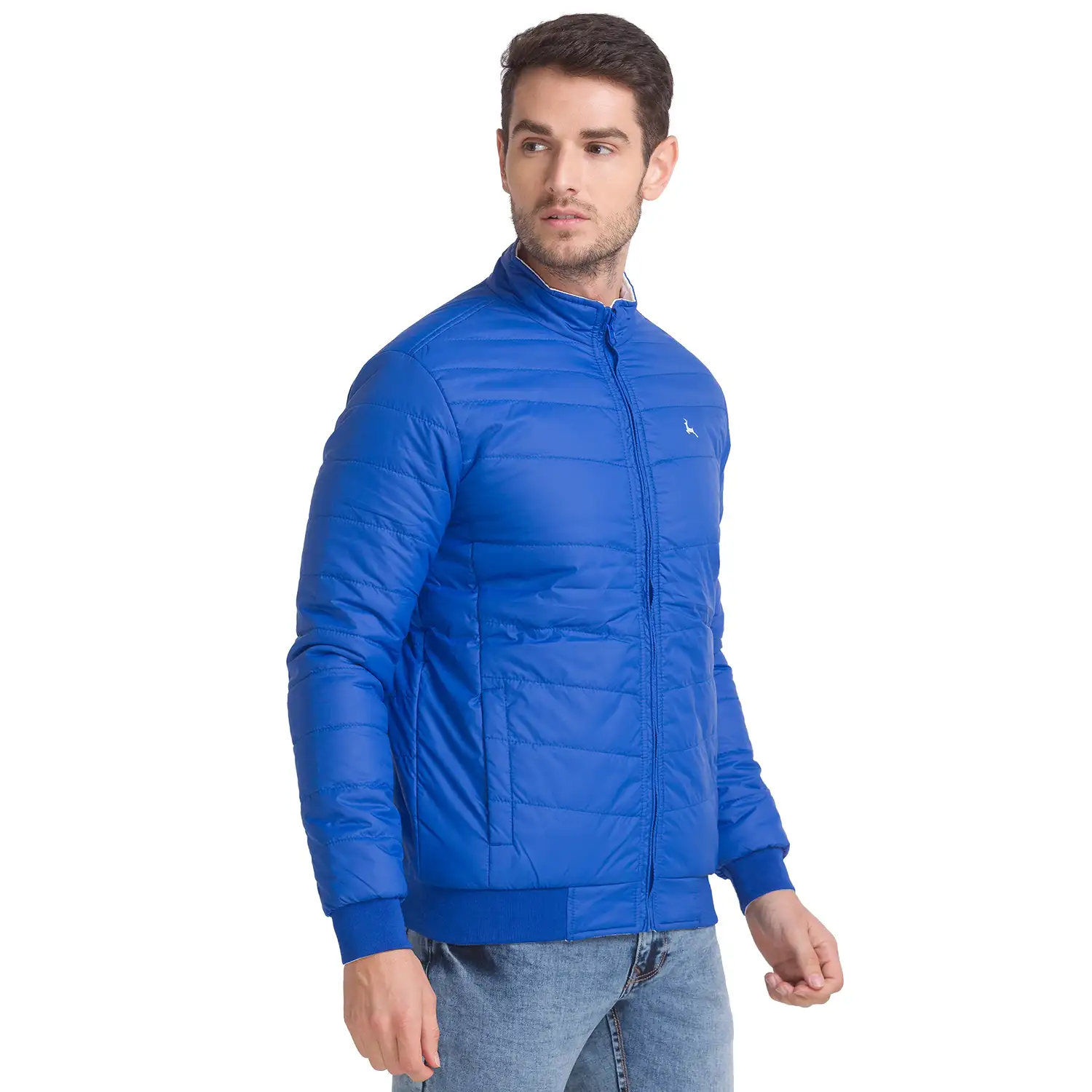 Men Blue Solid Polyester Full Sleeve Outer Wear - Image 2