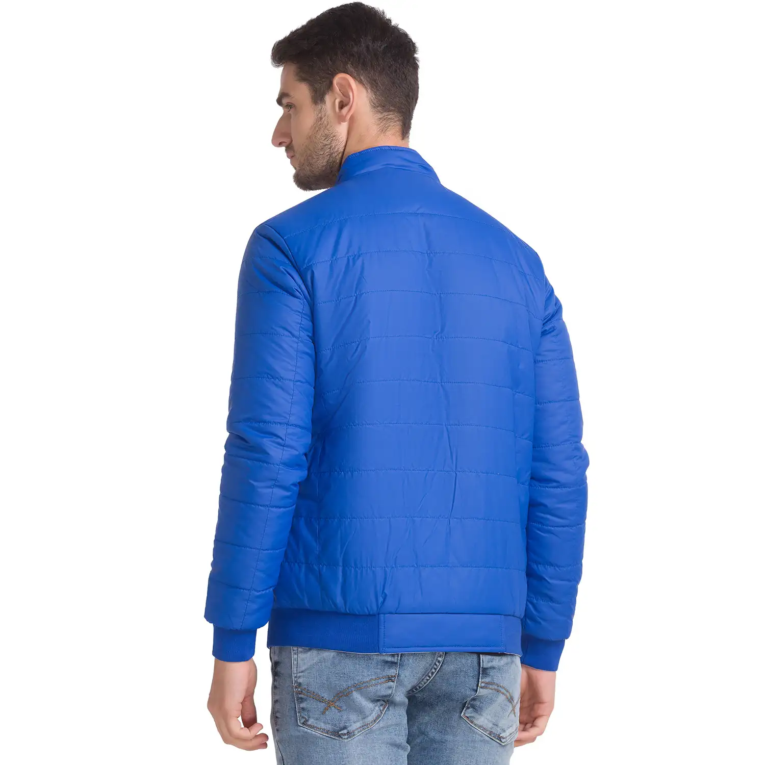 Men Blue Solid Polyester Full Sleeve Outer Wear - Image 4