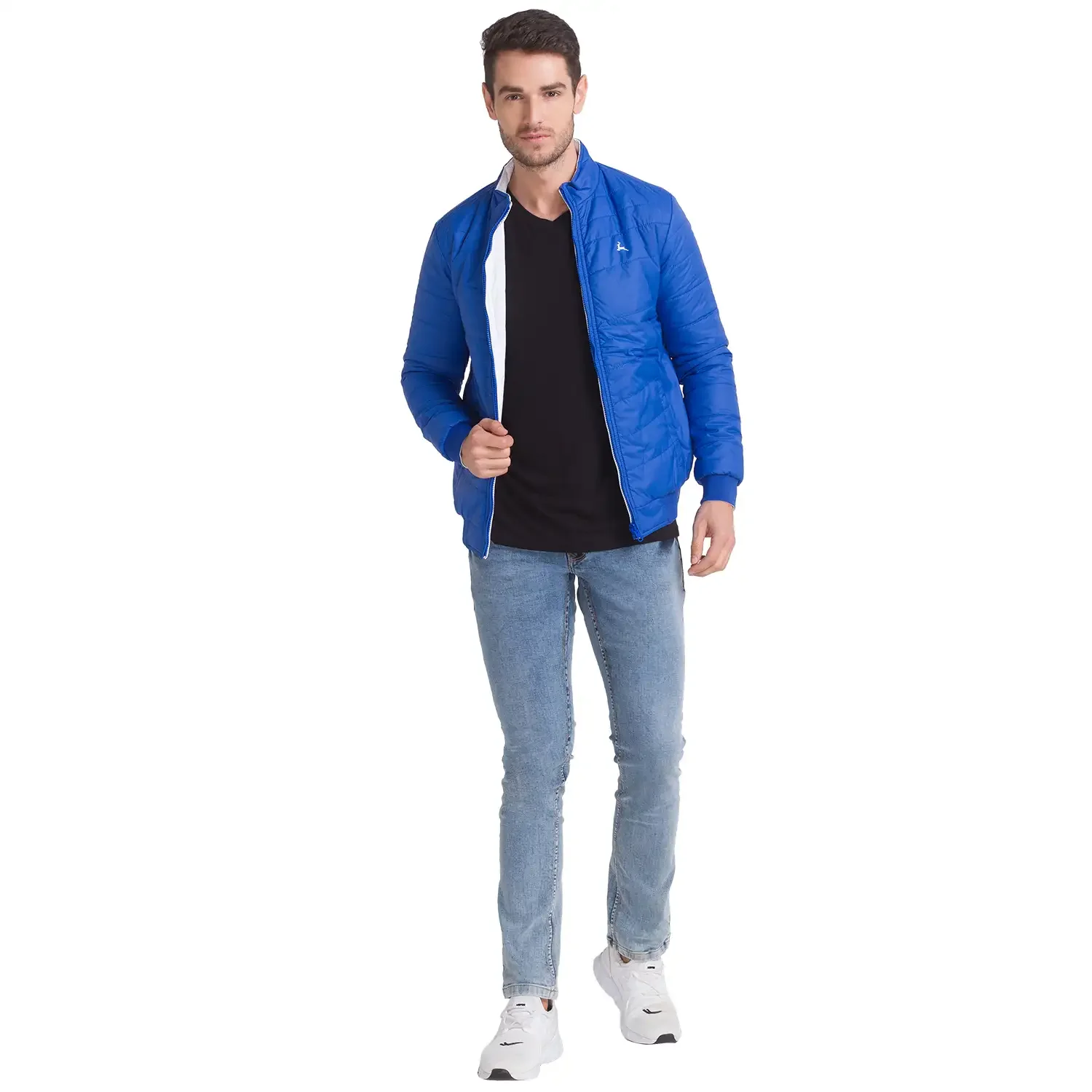 Men Blue Solid Polyester Full Sleeve Outer Wear - Image 5