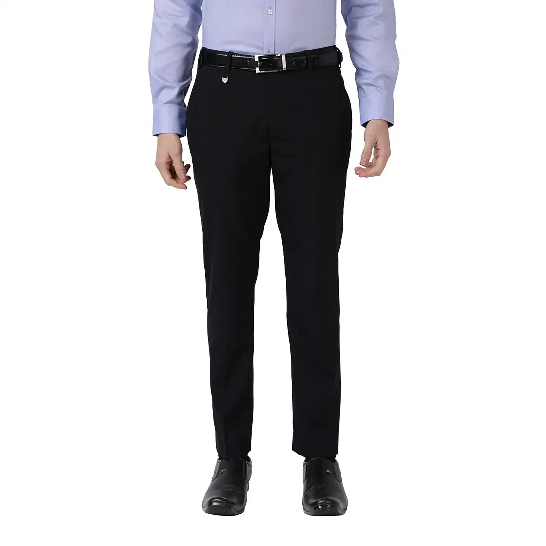 Men Blue Super Slim Fit Checks Polyester Blend Trouser