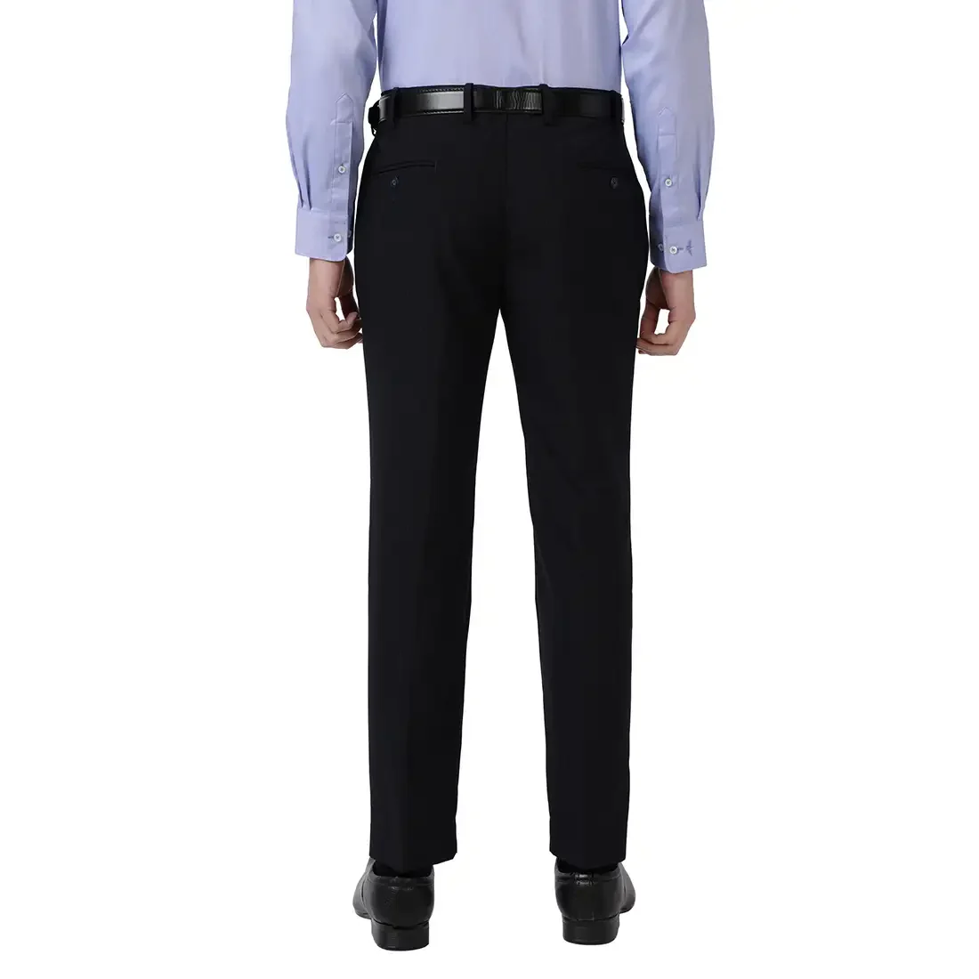 Men Blue Super Slim Fit Checks Polyester Blend Trouser - Image 4
