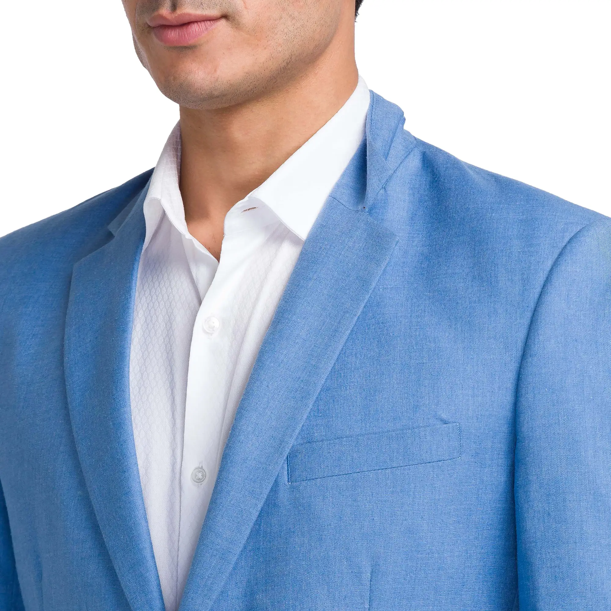 Park Avenue Men Blue Super Slim Fit Solid Formal Jacket - Image 6
