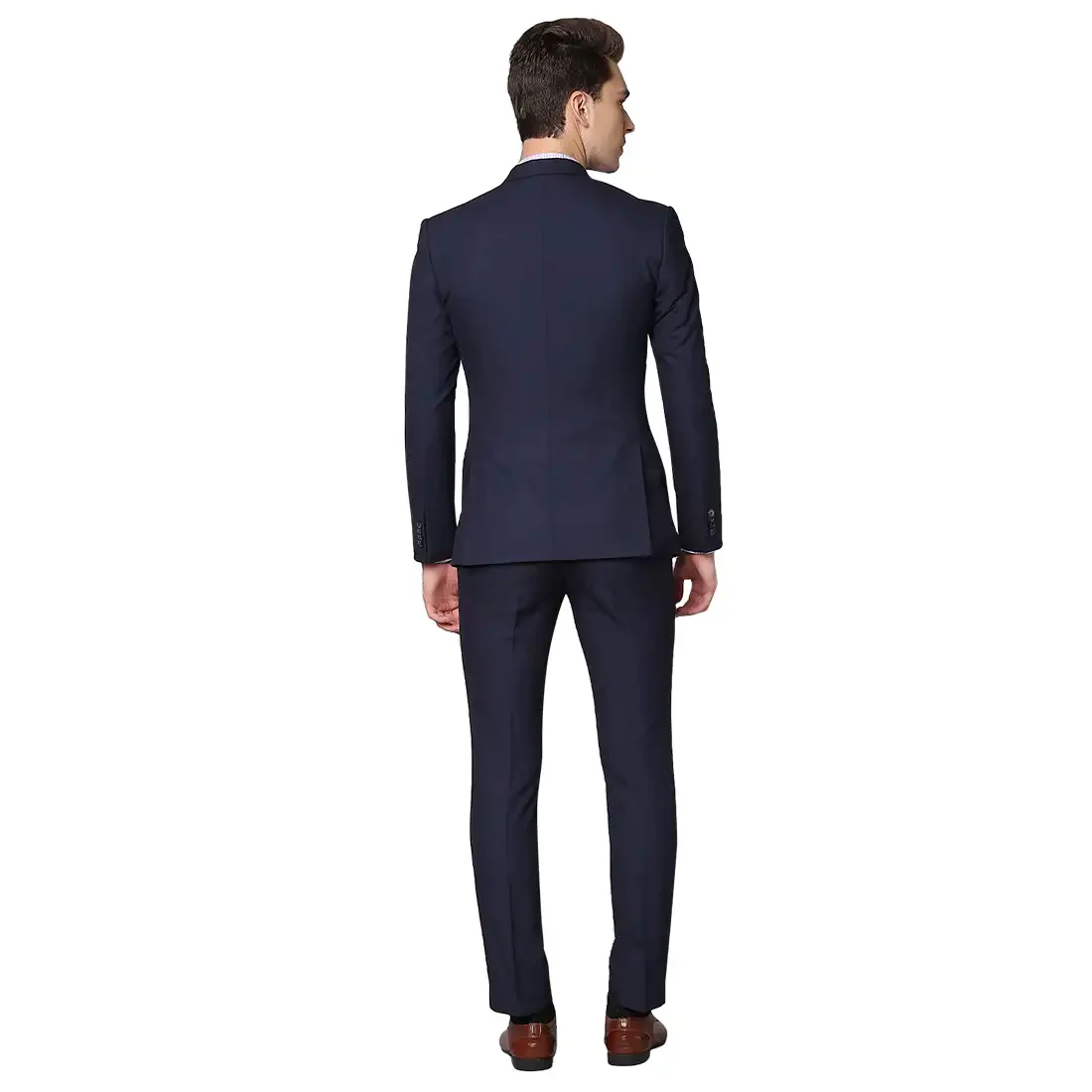 Men Blue Super Slim Fit Solid Polyester Blend Jackets - Image 4