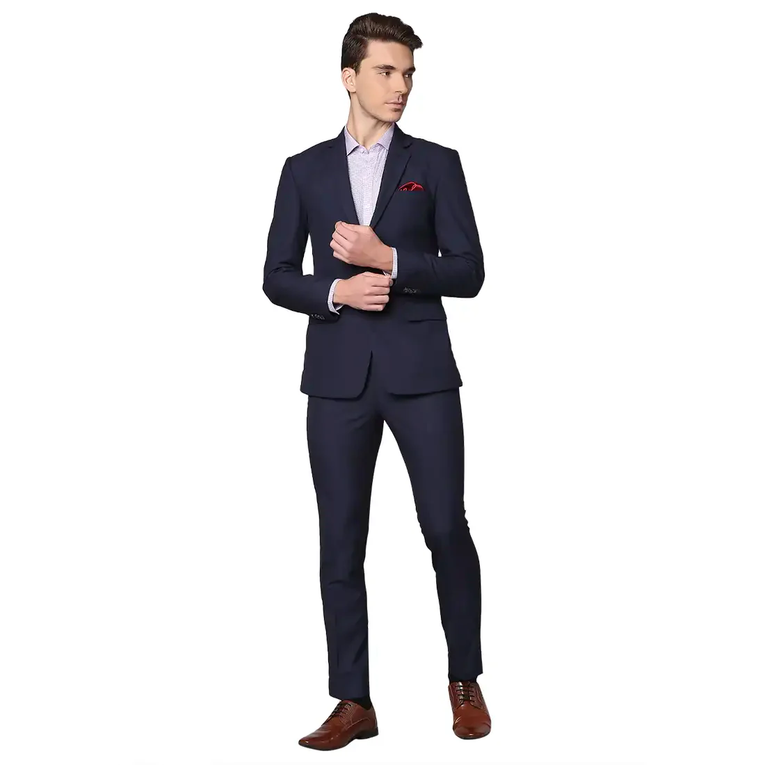 Men Blue Super Slim Fit Solid Polyester Blend Jackets - Image 5
