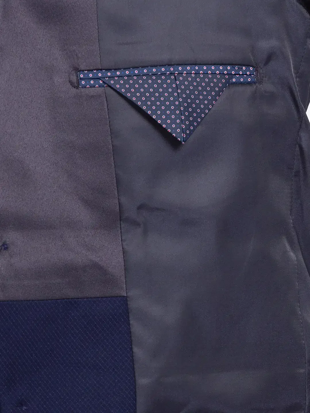Men Blue Super Slim Fit Structure Terry Rayon Blend Suit - Image 7