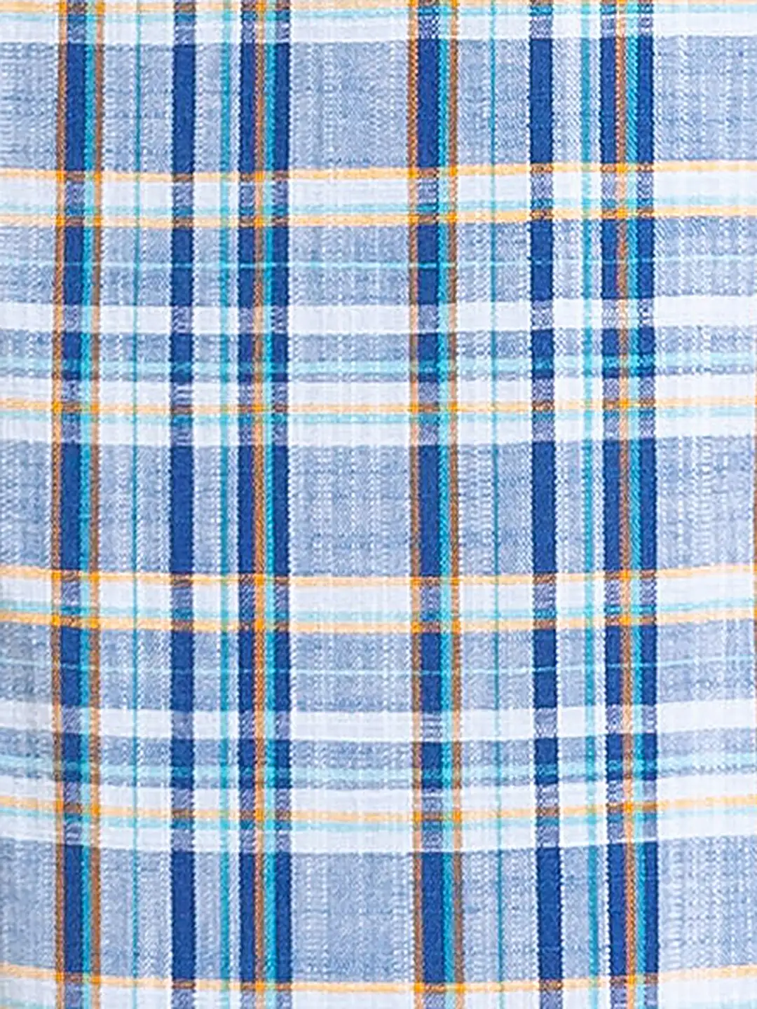 Men Blue Tailored Fit Checks Cotton Full Sleeve Shirts - Image 2